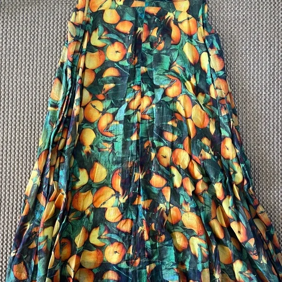 Anthropologie Mauve Lemon Button Front Maxi Skirt - Picture 4 of 4